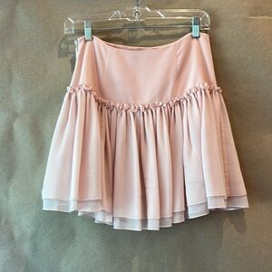Banana republic, soft, pink skirt, drop waste, sheer, ruffles mini. Sz S. CU9